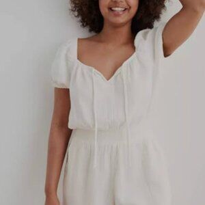 Aerie Textured Romper • Ivory • Size Large
